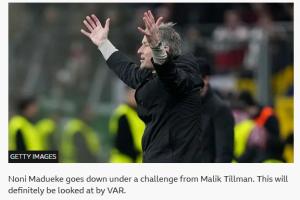 有争议!BBC谈阿森纳绝平:马杜埃凯几乎没被接触 但点球判罚不变