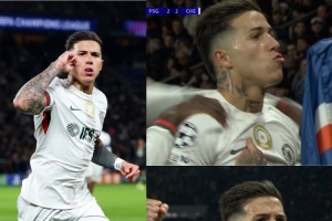 贡献传射!恩佐进球之后手指世俱杯金标庆祝