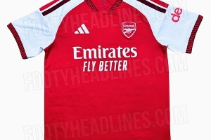 阿森纳新赛季主场球衣谍照:两种红色增加层次 领口袖口体现细节