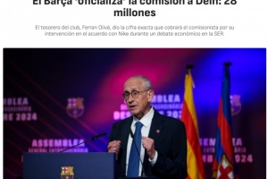 并非5000万!巴萨财务主管:付给耐克协议的经纪人2800万欧佣金