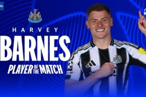 1进球1中框!巴恩斯当选纽卡1-1巴萨一役全场最佳