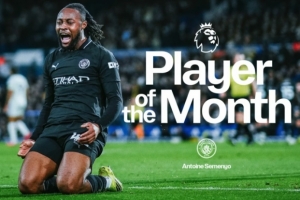 5场3球1助!塞梅尼奥当选英超2月最佳球员