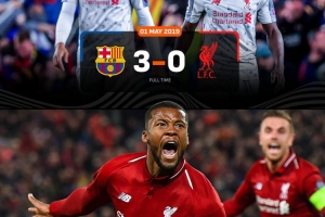 欧冠淘汰赛,英超球队仅利物浦在首回合3球落后情况下实现翻盘
