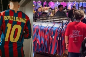 一扫而光!小罗的05/06巴萨复古球衣引球迷抢购风潮,售价上百欧