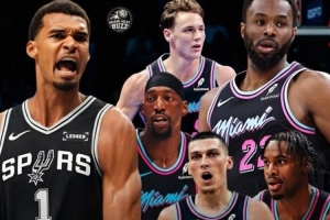 有点尴尬!热火首发五人合计仅14篮板 文班一人就15篮板