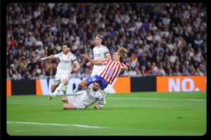 马竞社媒晒德比战略伦特被铲倒照片:等待西班牙足协裁判评议