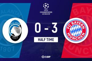 半场-拜仁3-0亚特兰大 奥利塞传射格纳布里、斯坦尼西奇破门