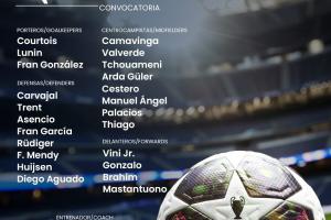 皇马公布战曼城名单：维尼修斯领衔，姆巴佩、贝林厄姆等7人伤缺