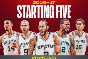 完成重建~马刺上次50胜赛季首发：小卡&帕克&阿德&铁林&大加