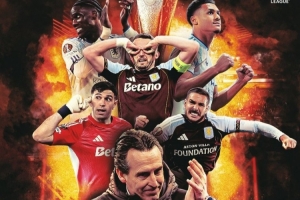 维拉官方社媒晒海报，庆祝晋级欧联杯8强：埃梅里携众将出镜